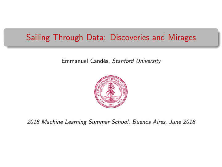 sailing through data discoveries and mirages
