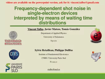 single-electron devices  interpreted by means of waiting time  distributions  Vincent Talbo, Javier
