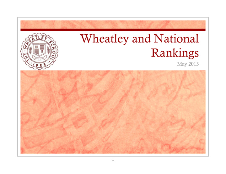wheatley and national rankings