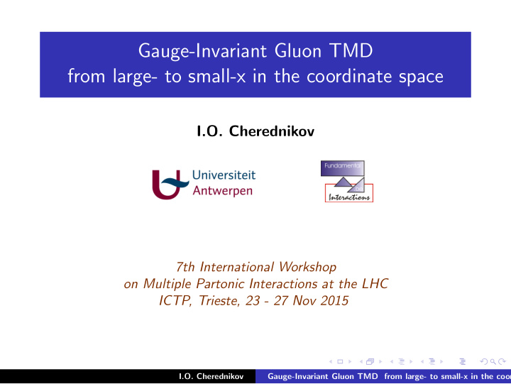 gauge invariant gluon tmd from large to small x in the