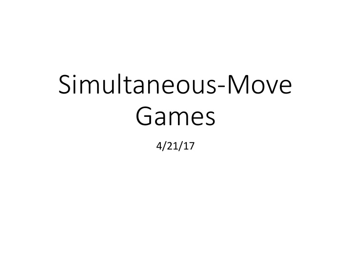 simultaneous move games