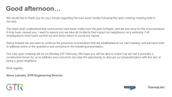 Good afternoon  We would like to thank you for your emails regarding the train wash facility