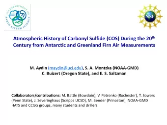 Century from Antarctic and Greenland Firn Air Measurements M. Aydin ( maydin@uci.edu ), S. A.