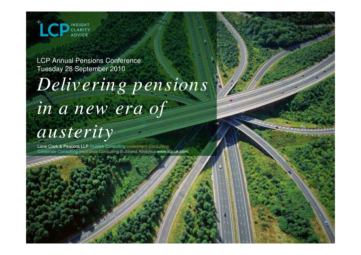 delivering pensions in a new era of austerity
