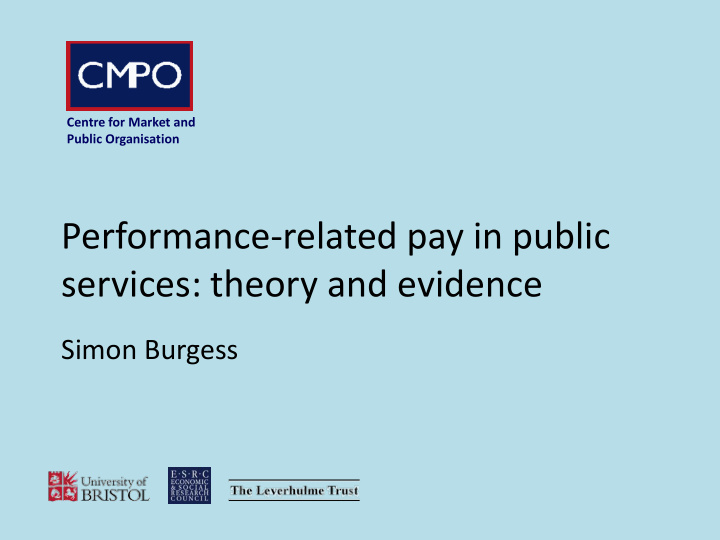 performance related pay in public services theory and