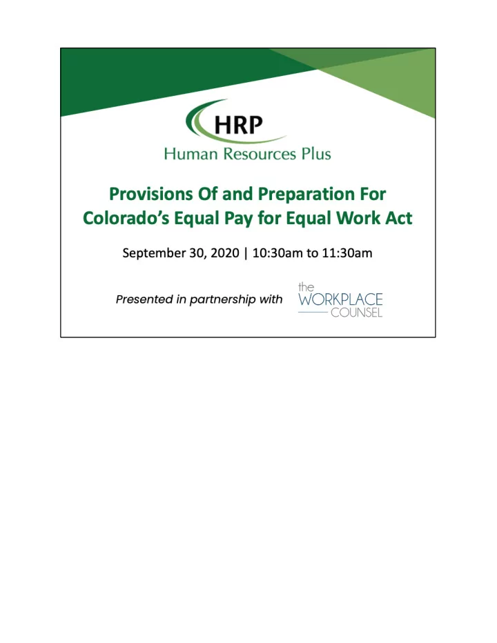 why did colorado s general assembly pass this law note