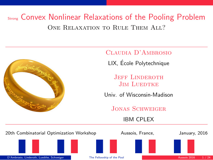 strong convex nonlinear relaxations of the pooling problem