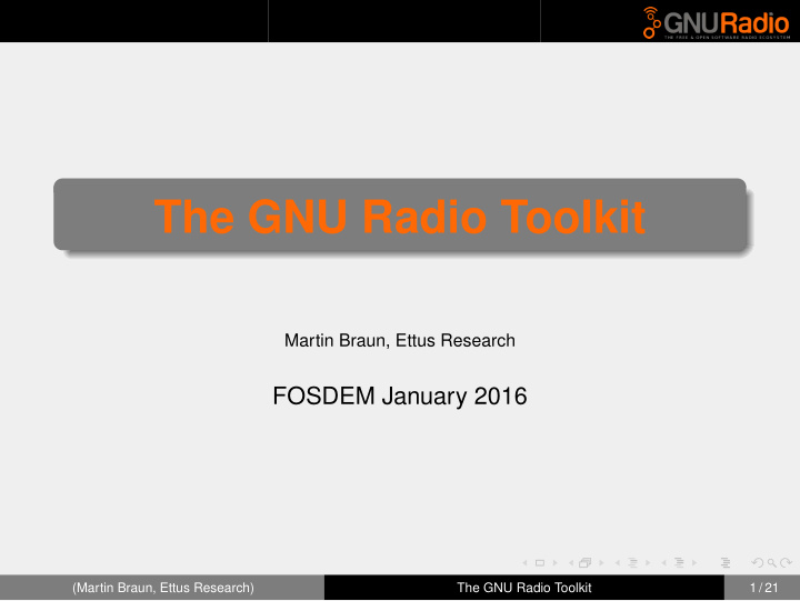 the gnu radio toolkit