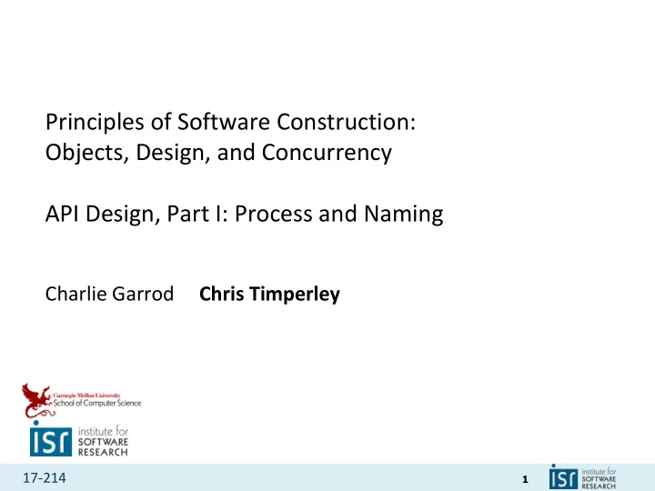 principles of software construction objects design and