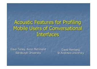 Dave Toney, Korin Richmond  Toney, Korin Richmond  Dave  David Feinberg  David Feinberg  Edinburgh