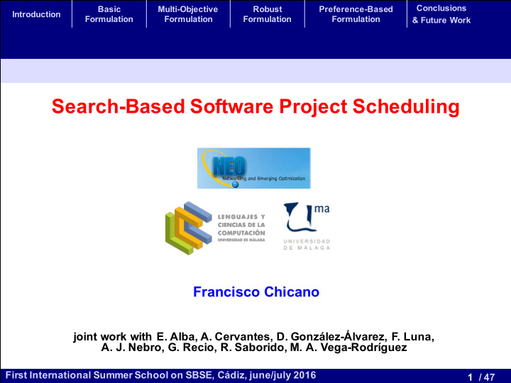 search based software project scheduling