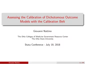 Assessing the Calibration of Dichotomous Outcome  Models with the Calibration Belt  Giovanni