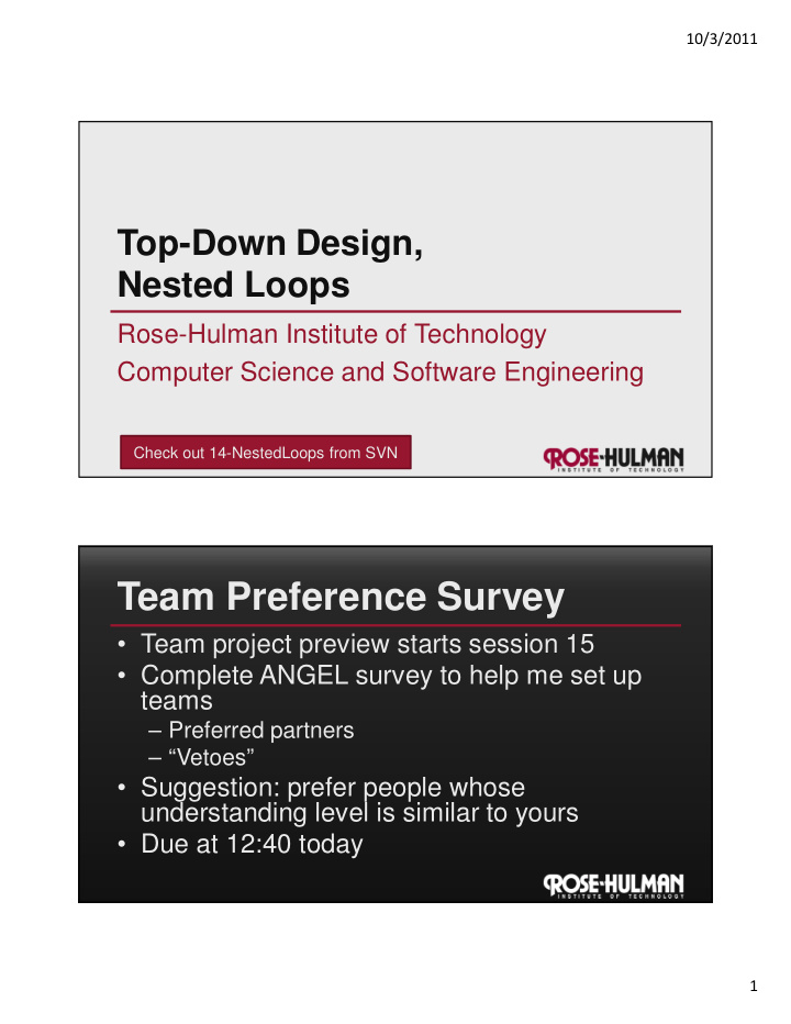 team preference survey