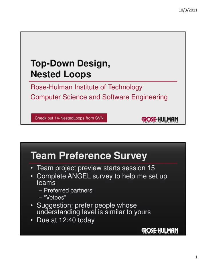 team preference survey
