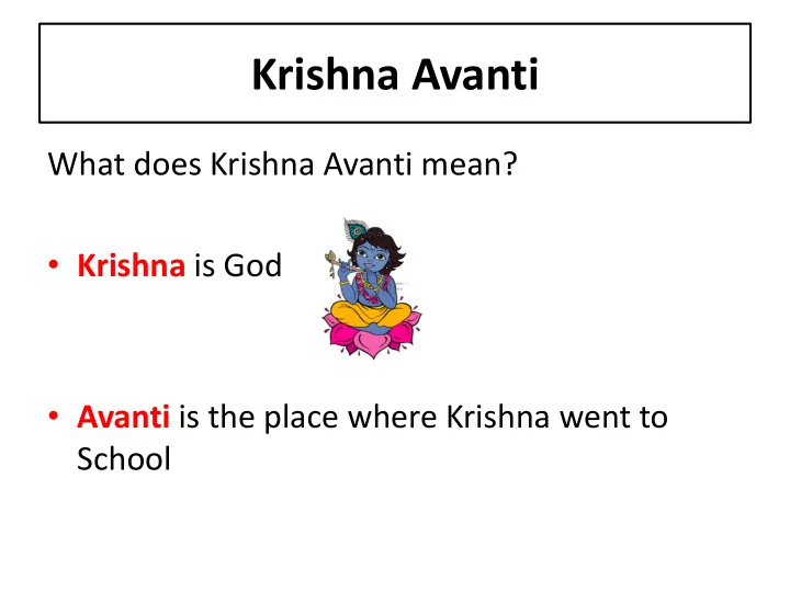krishna avanti