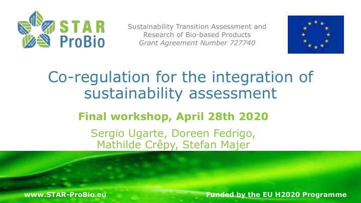 co regulation for the integration of sustainability