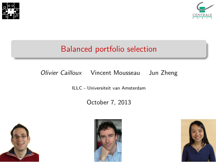 balanced portfolio selection