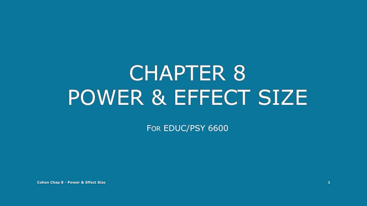 chapter 8 power effect size