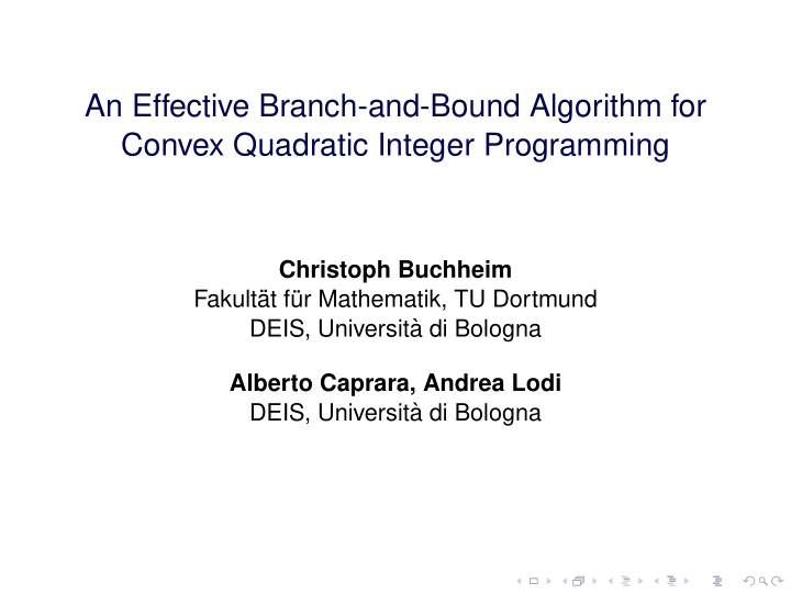 an effective branch and bound algorithm for convex