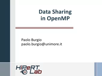 in OpenMP  Paolo Burgio  paolo.burgio@unimore.it  Outline  Expressing parallelism