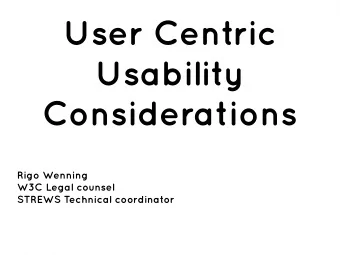 U  s  e  r  C  e  n  t  r  i  c  U  s  a  b  i  l  i  t  y  C  o  n  s  i  d  e  r  a  t  i  o  n