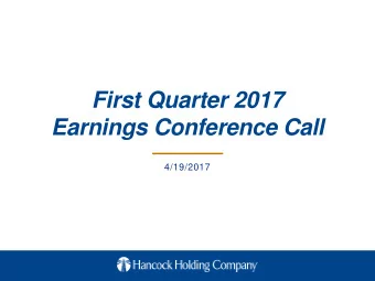 Click To Edit Master Title Style  First Quarter 2017  Earnings Conference Call  4/19/2017
