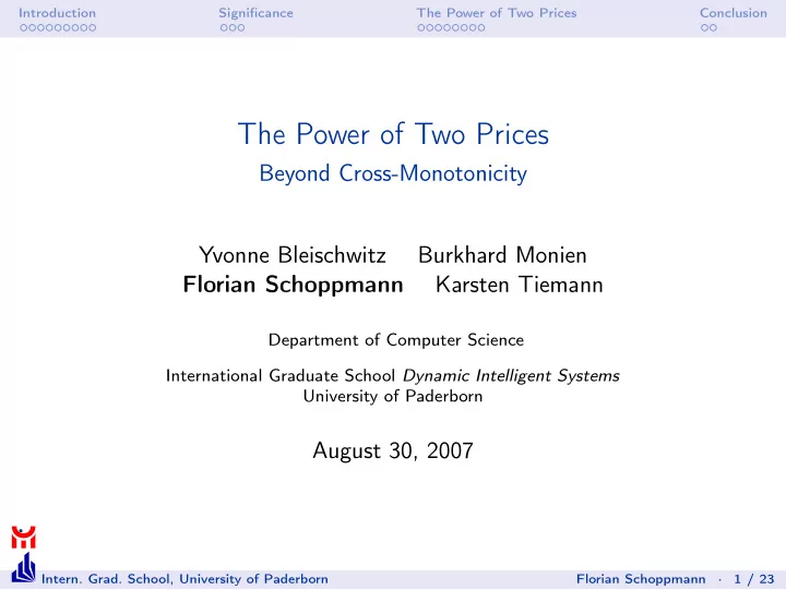 the power of two prices