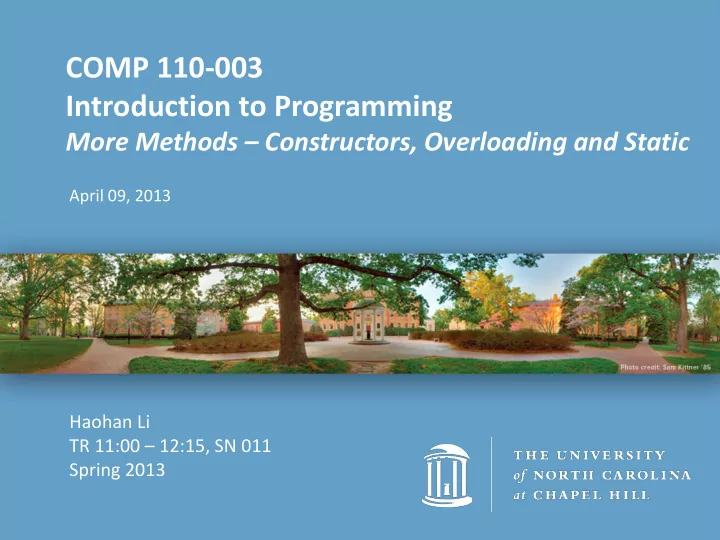 comp 110 003 introduction to programming