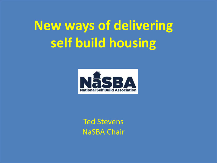 self build housing