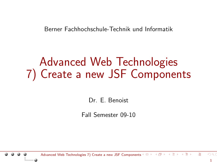 advanced web technologies 7 create a new jsf components