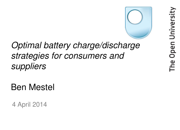 optimal battery charge discharge