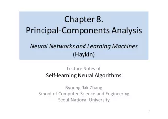 Chapter  8.    Principal-Components  Analysis  Neural  Networks  and
