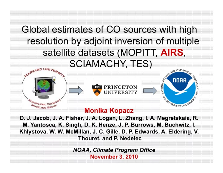 global estimates of co sources with high resolution by