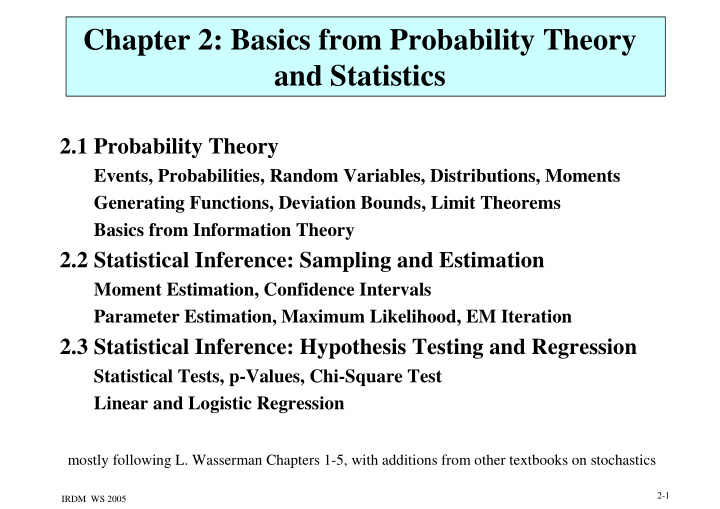 chapter 2 basics from probability theory and statistics