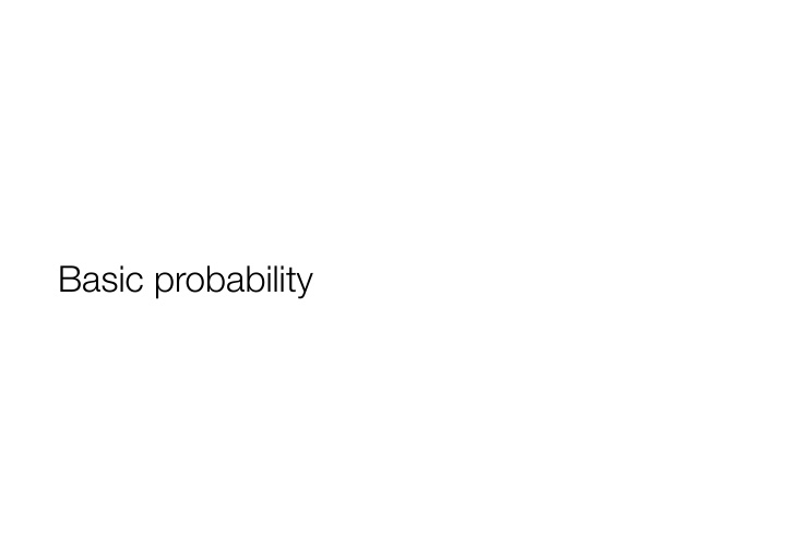 basic probability events