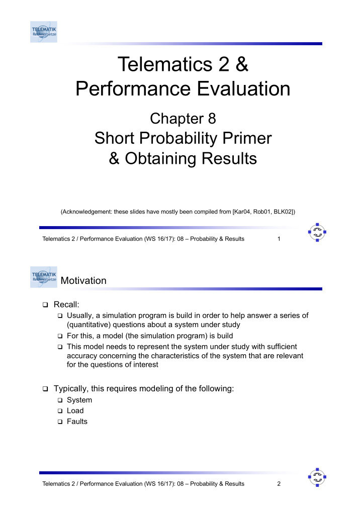 telematics 2 performance evaluation