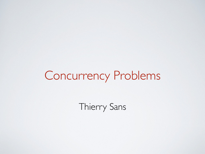 concurrency problems