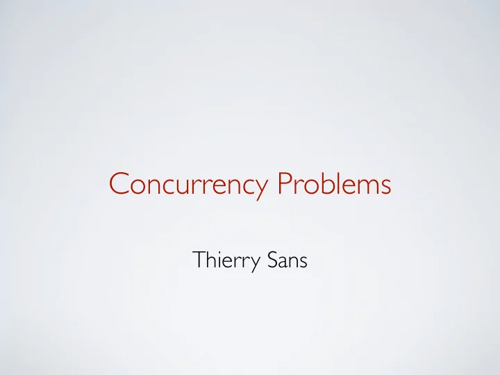 concurrency problems