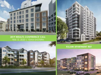 2019 RESULTS CONFERENCE CALL  FEB 13, 2020 | 10AM EASTERN  KILLAM APARTMENT REIT  Cautionary