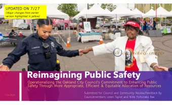 Reimagining Public Safety  Operationalizing the Oakland City Councils Commitment to Enhancing