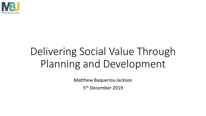 planning and development