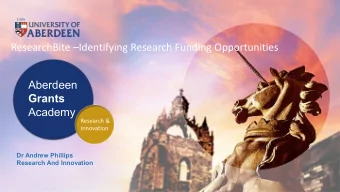 ResearchBite Identifying Research Funding Opportunities  Aberdeen  Grants  Academy  Research