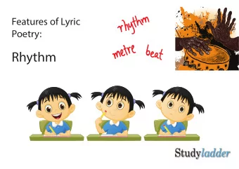 Rhythm  Rhythm  We use symbols to show the  stressed and unstressed syllables  within a word.