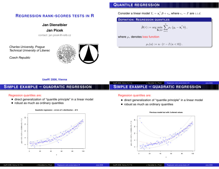 r egression rank scores tests in r