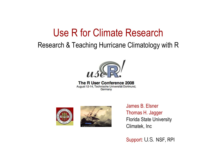 use r for climate research