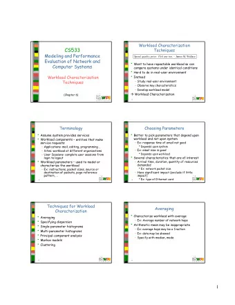 &amp;6  7HFKQLTXHV  0RGHOLQJDQG3HUIRUPDQFH