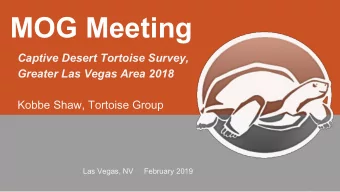 MOG Meeting  Captive Desert Tortoise Survey,  Greater Las Vegas Area 2018  Kobbe Shaw, Tortoise