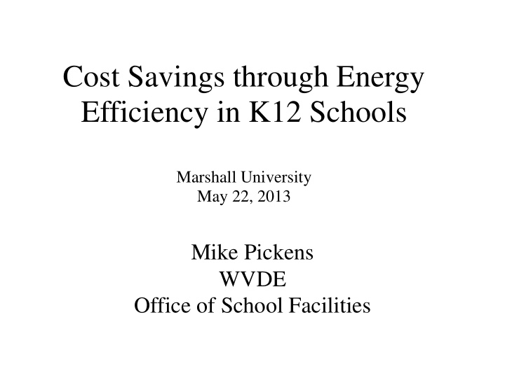 cost savings through energy