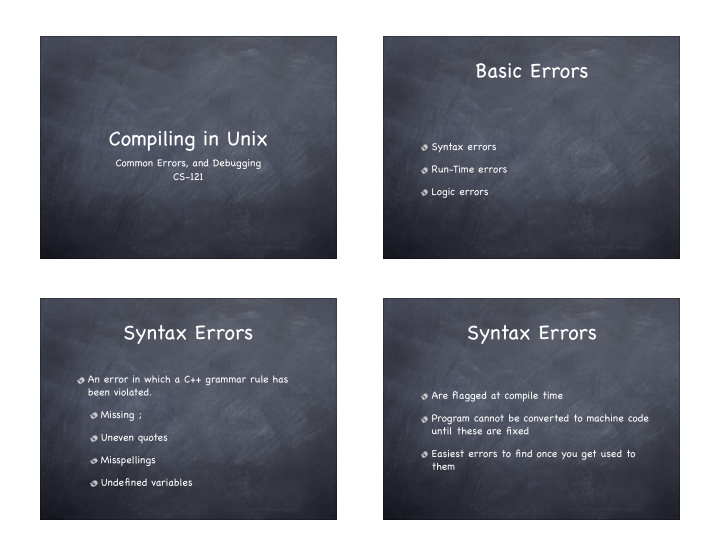 basic errors compiling in unix