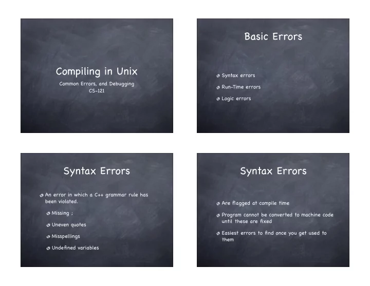 basic errors compiling in unix